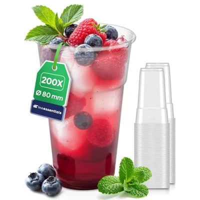 Afbeelding van Inoverse plastic bekers drinkbekers, wegwerpbekers transparante uitschenkbeker, partybekers kunststof, wegwerp bekers, feestservies, 0,3 l 200 stuks