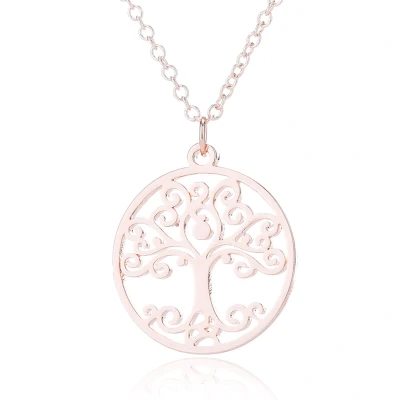 Afbeelding van Joboly Levensboom Ketting Tree of Life Dames Rosékleurig 45 cm