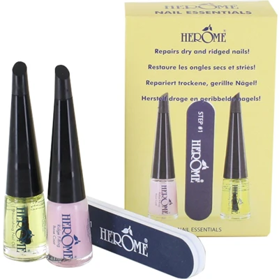 Afbeelding van Herome 3 in 1 Manicure met Base Coat, Nagelvijl en Voedende Nagelolie Nagelverzorging voor Egale Flexibele Nagels