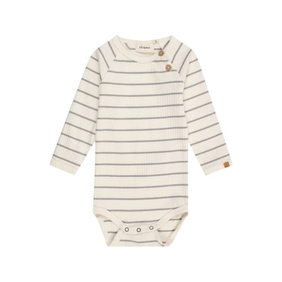 Afbeelding van LIL&#039; ATELIER BABY gestreepte romper NBMKAIL ecru/grijs