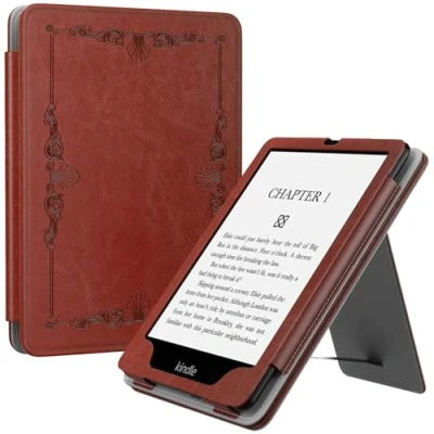Afbeelding van MoKo Case Fits ALL new Kindle Paperwhite 11th Generation 2021, Slim PU Tablet Shell Cover Stand with Auto Wake/Sleep, for 2021 kids &amp; Signature Edition 6.8&quot;, Vintage Style