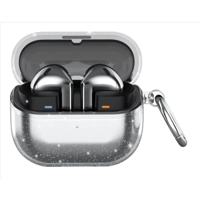 Afbeelding van GIOPUEY transparante hoes compatibel met Samsung Galaxy Buds 3/3 Pro, ultradunne zachte hoes, slim fit, anti val, niet gemakkelijk vuil glitter