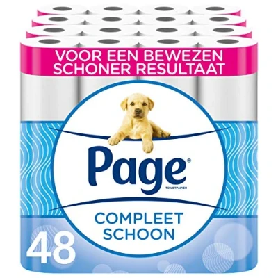 Afbeelding van Page toiletpapier 48 rollen Compleet Schoon wc papier met een vleugje katoen
