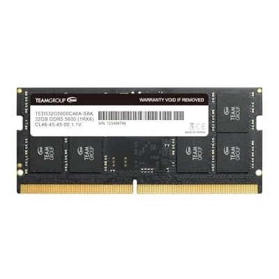 Afbeelding van TEAMGROUP Elite SODIMM DDR5 32 GB 5600 Mhz (PC5 44800) CL46 niet ECC ongebufferde 1.1V 262 pins laptop geheugenmodule Ram TED532G5600C46A S01
