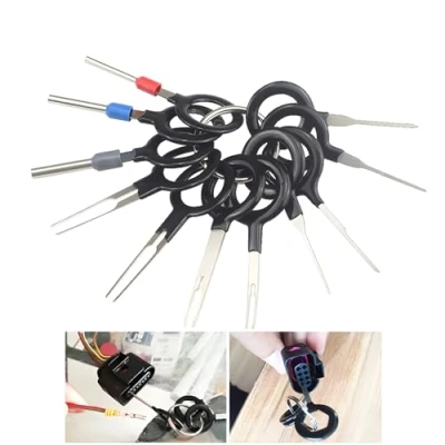 Afbeelding van CESFONJER 11 stuks auto kabel stekker uitbreiding gereedschap terminal stekkerverbinding demontage ontgrendelingsgereedschap voor platte en ronde stekkercontacten