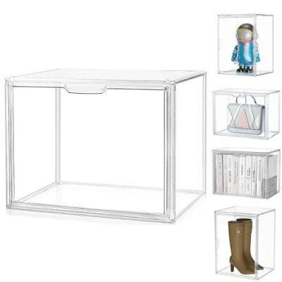 Afbeelding van Siyecioa Acryl vitrine showcase transparant, plexiglas met deur voor actiefiguren, speelgoed, figuren, modelauto&#039;s, minifiguren, verzamelfiguren, 45 x 33 cm
