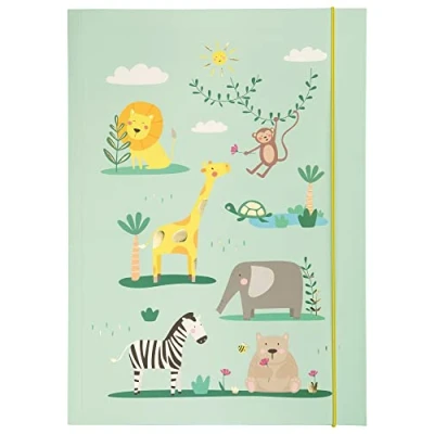 Afbeelding van folia 69014 Map A3 Hot Foil Happy Safari, stevig karton met elastiek