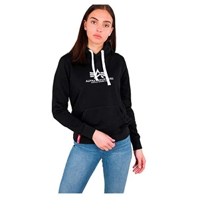 Afbeelding van Alpha Industries NEW Basic Hoodie, Dames, Maat: Large, Black