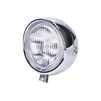 Afbeelding van koplamp rond retro (made in EU) univ 130mm chroom