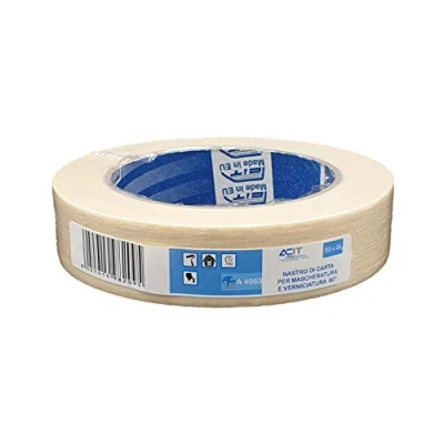 Afbeelding van ACIT Schilderstape, Afplaktape, Verftape, Masking Tape, Enkele verpakking (50m x 25mm)