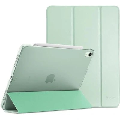 Afbeelding van ProCase Hoes voor 10,9 inch iPad Air 5e 2022 / 4e 2020 Case, Tri fold Slim Beschermhoes Hoesje Smart Folio Cover met Translucent Matte Back Groen
