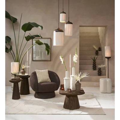 Afbeelding van Light &amp; Living Dego bijzettafel ø33x53 cm mat donkerbruin Hout