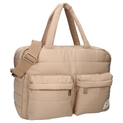 Afbeelding van Kidzroom Care Vienna Gracious Luiertas Beige Verschoonmatje Verstelbare schouderband Ophanglussen kinderwagen