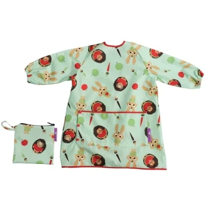 Afbeelding van Tidy Tot®™ Lange slabbetje voor baby en peuter met mouwen. het hele lichaam mouwslabbetje. Waterdichte zak. Opvangbakjes eten, schilderen. Inclusief