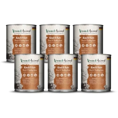 Afbeelding van Venandi Premium Kattenvoer, natvoer, rund en kalkoen, graanvrij met extra vlees, 6 x 800 g (6 stuks)
