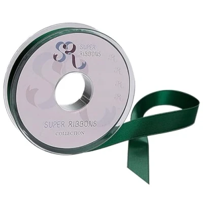 Afbeelding van SR SUPER RIBBONS®™ Volledige rol 15 mm dubbelzijdig satijnen lint, 20 meter op bosgroen
