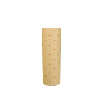 Afbeelding van Cadeaupapier Kadodesign Dottie Blonde Poppy Red Geel 50 cm x 200 m per rol van meter