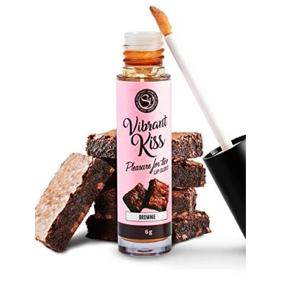 Afbeelding van Secret Play Vibrant Kiss Stimulerend Middel Lip Gloss Vibrerend Effect Brownie Smaak 6gr