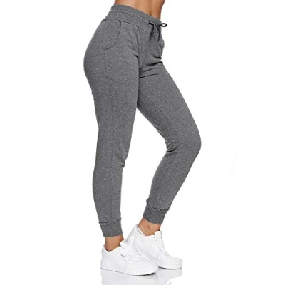 Afbeelding van Smith &amp; Solo Joggingbroek voor dames, sportbroek katoen, sweatpants, slim fit, vrijetijdsbroek, lang, trainingsbroek, fitness, hoge taille, jogger, hardloopbroek, modern, antraciet, XS