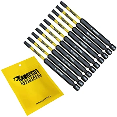 Afbeelding van 10 x SabreCut SCTX2589_10 89 mm T25 TX25 Torx Heavy Duty magnetische slagschroevendraaierbitset compatibel met Dewalt Milwaukee Bosch Makita en meer