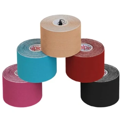 Afbeelding van ALPIDEX 5 Stuck Kinesiology Tape Veel kleuren m x cm Toepassingsfolder Elastisch Waterdicht Huidvriendelijk Fysio Spier Set, Kleur:Veelkleurig
