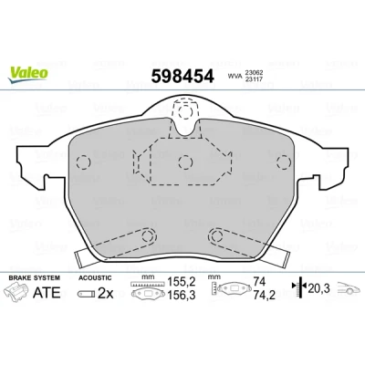 Afbeelding van Valeo Remblokset 598454