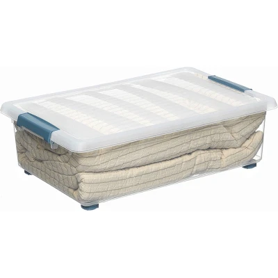Afbeelding van Multi functionele Kist Domopak Living Katla Met wieltjes handvatten Transparant 28 L (59 x 39...