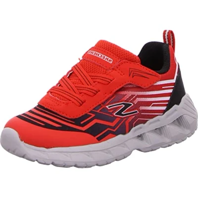 Afbeelding van Skechers Magna Light Sneakers voor jongens, Rode Synthetische Mesh Zwarte Trim, 4 UK Child