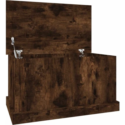 Afbeelding van vidaXL Opbergbox 70x40x38 cm bewerkt hout gerookt eikenkleurig