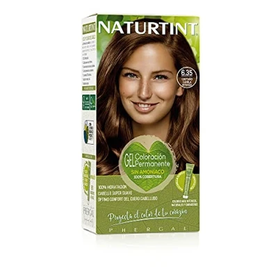 Afbeelding van NATURTINT Biobased, Ammoniavrije kleuring, 6.35 Kaneelkastanje Intens, 100% grijsdekking, Plantaardige ingrediënten, Natuurlijke en langhoudende kleur, 170 ml