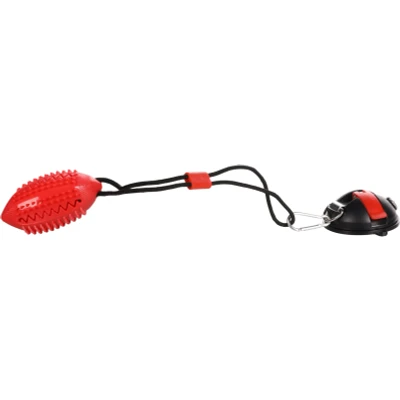 Afbeelding van Flamingo Muro En Zuignap Speelgoed Honden Hs Tpr Rugby Met + Clip Rood 60cm 1st 190427