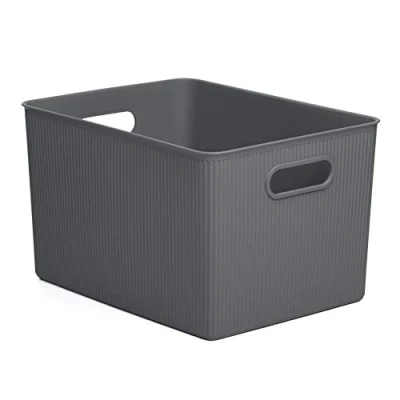 Afbeelding van Tatay Opbergdoos Baobab, 22L capaciteit, polypropyleen, BPA vrij, antraciet grijs. Afmetingen 29,4 x 38,5 23 cm