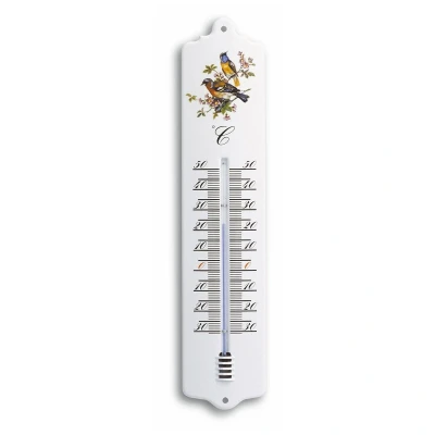 Afbeelding van Thermometer binnen/buiten metaal vogel 32,6 cm