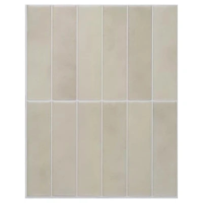 Afbeelding van Smart Tiles Zelfklevende wandtegels, tegelstickers voor keuken en badkamer, beige plak op tegels, afpellen opplakken, spatwand, 5 vellen, 29,03 cm x 22,86