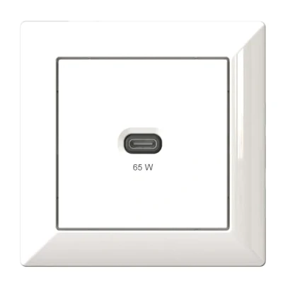 Afbeelding van Inbouw USB laadstation, C 65 watt lader, wit