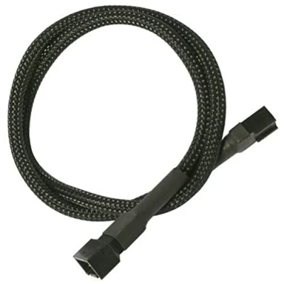 Afbeelding van Nanoxia 900100000 3 pins ventilatorverlengkabel, 30 cm, zwarte mouw