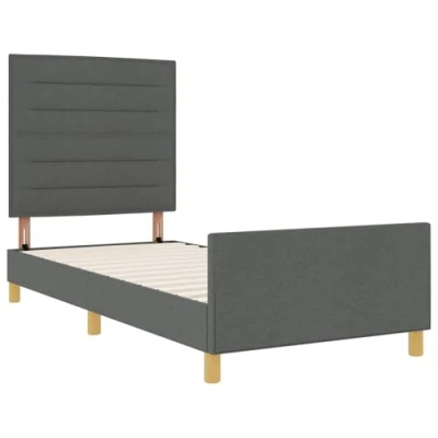 Afbeelding van vidaXL Bedframe Donkergrijs Stof 100 x 200 cm Eenvoudig Minimalistisch