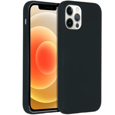 Afbeelding van Apple iPhone 12 Pro Max Hoesje Siliconen en TPU (zacht) Accezz Softcase/Backcover Zwart Telefoonhoesje