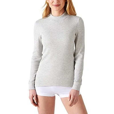 Afbeelding van Damart T shirt Rite Richelieu, opstaande kraag, Grijs Chinees, XS