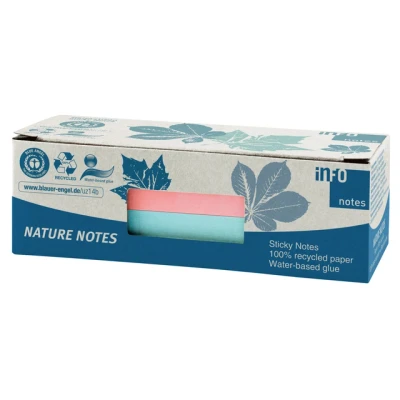 Afbeelding van Info nature notes ass kleur 50x40, 12 blokken a 100 vel