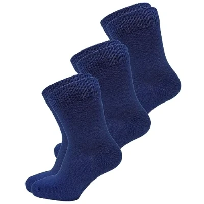 Afbeelding van VITSOCKS 98% Katoenen Dunne Zachte Kindersokken (3 PAAR) 2 10 Jaar Jongens &amp; Meisjes, marine blauw, 23 26