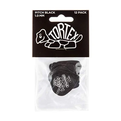 Afbeelding van Dunlop Tortex Pitch Black Standard 1.00mm 12 pack plectrumset zwart