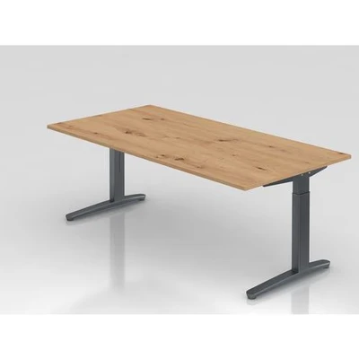 Afbeelding van XTRA XB 2E GG Bureau 200 x 100 Tafelhoogte I In hoogte verstelbaar Knoestige Eiken