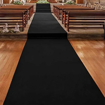 Afbeelding van Floordirekt Premium gangloper, bruiloftsloper, tapijtloper, meettapijt, VIP evenemententapijt Polypropyleen moeilijk ontvlambaar, antislip 200 x cm zwart 980