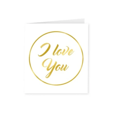 Afbeelding van PD Party 7028037 Valentijns Dag Kaart I Love You, Goud/Wit, 15cm Lengte x Breedte 0.5cm Hoogte