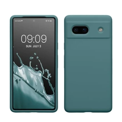 Afbeelding van kwmobile telefoonhoesje geschikt voor Google Pixel 7a Hoesje met siliconen coating Smartphone case in Arctische nacht