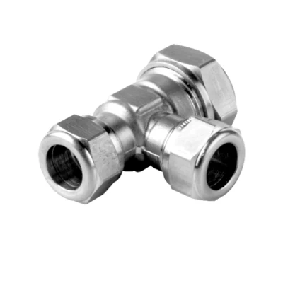 Afbeelding van VSH Super T koppeling 22 x 15 mm knel vernikkeld