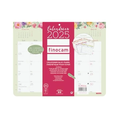 Afbeelding van Finocam Wandkalender met magneet om te schrijven 2025, 1 maand per pagina, januari 2025 december (12 maanden) Frans
