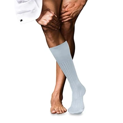 Afbeelding van FALKE Heren Kniekousen No. 13 M KH Katoen Lang eenkleurig 1 Paar, Blauw (Light Blue 6594), 41 42