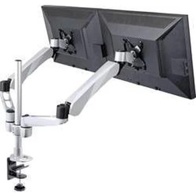 Afbeelding van SpeaKa Professional SP 3947568 Flex Monitor tafelbeugel 2 voudig 25,4 cm (10) 68,6 (27) Zwart, Zilver In hoogte verstelbaar, Kantelbaar, Zwenkbaar,